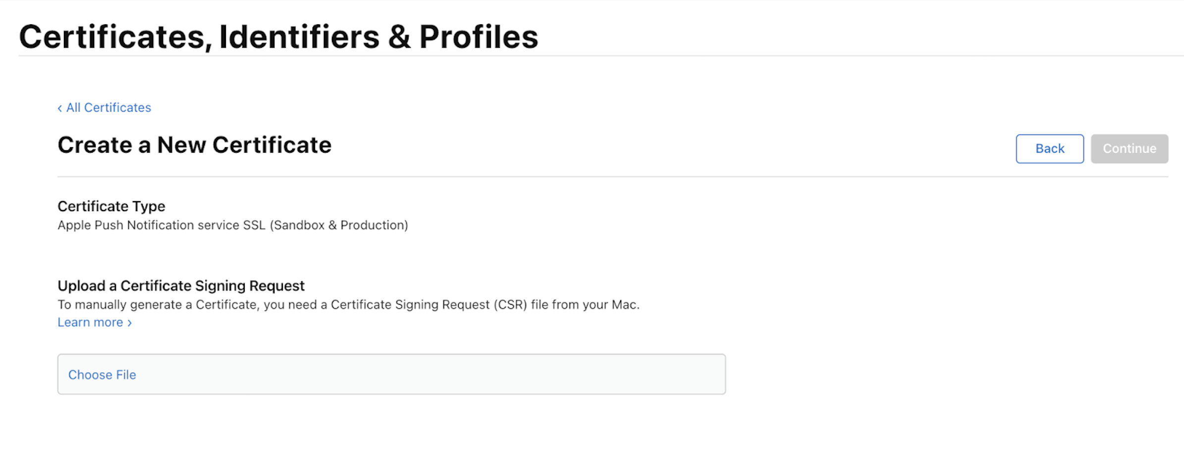 Upload CSR