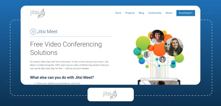 Jitsi Meet Video Conferencing Platform Jitsi Meet video conferencing platform interface