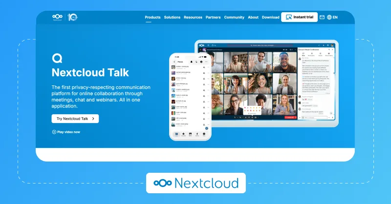 Nextcloud Talk Nextcloud Talk platform with group video meetings