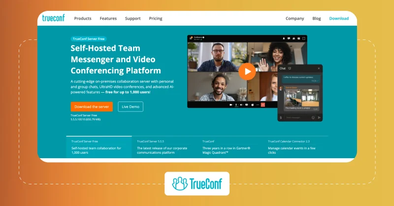 TrueConf TrueConf self hosted platform for team meetings