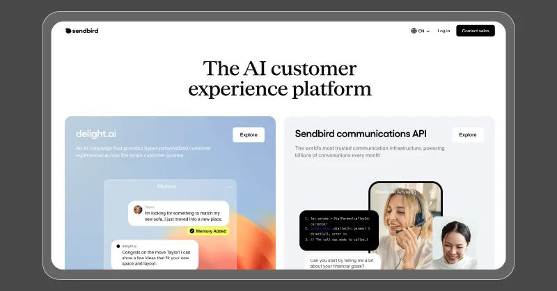 Sendbird - customer support chat solution
