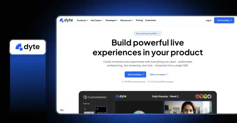 Dyte Virtual Meeting Infrastructure Dyte virtual meeting solution for live video experiences